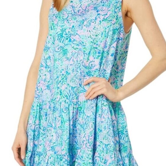 LILLY PULITZER Trina Dress Size Med Surf Blue Soleil It On Me - Picture 1 of 3